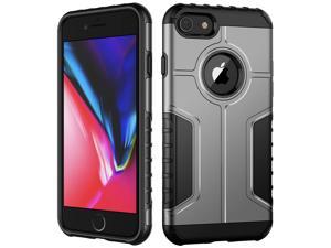 JETech Case for Apple iPhone 8 and iPhone 7, Dual Layer Protective Cover with Shock-Absorption, Silver