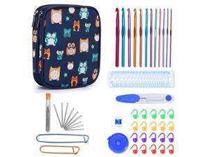 Teamoy Aluminum Crochet Hooks Set, Knitting Needle Kit, Organizer Carrying Case with 12pcs 2mm to 8mm Hooks and Complete Accessories, All in One Place and Easy to Carry, Owls Teamoy Aluminum Crochet Hooks Set, Knitting Needle Kit, Organizer Carrying Case with 12pcs 2mm to 8mm Hooks and Complete Accessories, All in One Place and Easy to Carry, Owls