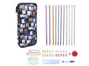Teamoy Aluminum Tunisian Crochet Hooks Set, Afghan Kits with Case, 11pcs 2mm to 8mm Afghan Hooks and Accessories, Compact and Easy to Carry, Blue Cats Teamoy Aluminum Tunisian Crochet Hooks Set, Afghan Kits with Case, 11pcs 2mm to 8mm Afghan Hooks and Accessories, Compact and Easy to Carry, Blue Cats