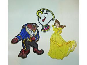 Disneys Beauty and The Beast With CHIP Set of 3 Embroidered Patches Disneys Beauty and The Beast With CHIP Set of 3 Embroidered Patches