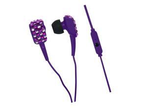 Craig Electronics CHP4831-PL Bling Ear Buds with Microphone, Purple Craig Electronics CHP4831-PL Bling Ear Buds with Microphone, Purple