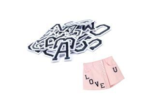 Letter Iron On Patches Sew On Appliques with Ironed Adhesive Black White Embr... Letter Iron On Patches Sew On Appliques with Ironed Adhesive Black White Embr...