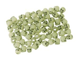 The Beadery 4-Ounce Bag of Skull Beads, Glow in The Dark Antiquing, 1180SV097A