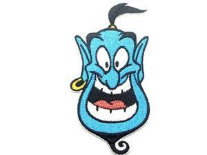 Disneys Aladdin Movie GENIE FACE Iron/Sew On 4.7"X 2.45" Patch Disneys Aladdin Movie GENIE FACE Iron/Sew On 4.7"X 2.45" Patch