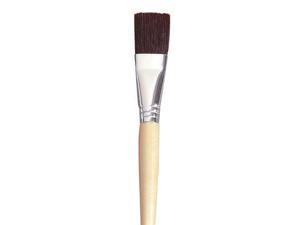 School Smart 1570364 Black Bristle 1 in. Long Handle Paint Brush - Pack of 12