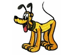 Disneys Pluto The Pup Standing 3" Wide Embroidered Patch Disneys Pluto The Pup Standing 3" Wide Embroidered Patch