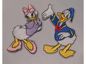 DISNEYS DONALD AND DAISY DUCK 3" TALL EMBROIDERED PATCH SEWN ON/IRON ON DISNEYS DONALD AND DAISY DUCK 3" TALL EMBROIDERED PATCH SEWN ON/IRON ON