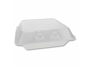 Pactiv Foam Hinged Containers, Large, 9 x 9.13 x 3.25, 1-Compartment, White Pactiv Foam Hinged Containers, Large, 9 x 9.13 x 3.25, 1-Compartment, White