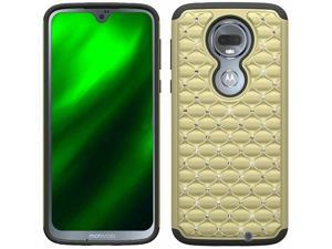 Moto G7 Power xt1955 - Studded Bling Diamond Case - Gold/Black Moto G7 Power xt1955 - Studded Bling Diamond Case - Gold/Black