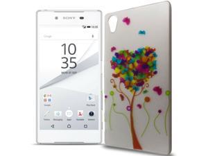 for Sony Xperia Z5 Case - Butterfly Heart Design Hard Slim Back Cover