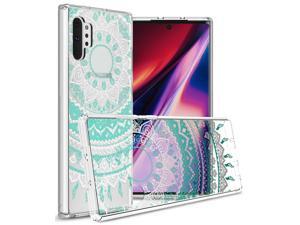 Clear Teal Mandala Phone Case For Samsung Galaxy Note 10 Plus / Note 10 Plus 5G