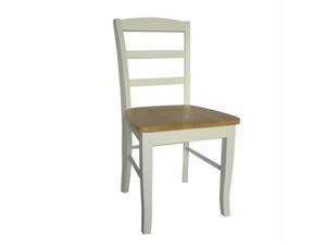 International Concepts Madrid Ladderback Dining Chair in White and Natural ... International Concepts Madrid Ladderback Dining Chair in White and Natural ...