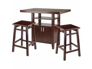 Winsome Albany 3 Piece Counter Height Dining Set With Square Stools in Walnut Winsome Albany 3 Piece Counter Height Dining Set With Square Stools in Walnut