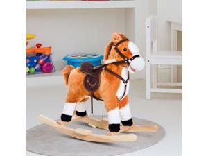 Kids Toy 24" Ride On Horse Plush Standing Pony Cowboy Gift Neigh Sound 