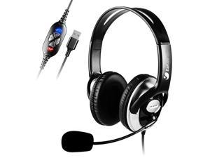 Usb Headset, Pc Headsets With Microphone Noise Cing, In-Line Audio Mute Controls, Wired Headphones With Mic For Laptop, Phone, Office, Skype, Conference, Zoom, Call Center