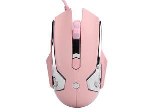 Wired Mouse,Ajazz 6 On 4 Speed Dpi Adjustable Wired Mouse Plug In Ergonomic Desktop Laptop Pc Gaming Mouse,Computer External Input Device (Pink)
