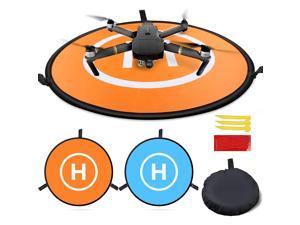 Universal Drone Landing Pad Waterproof Helipad 75 Cm / 30 Inch Double Sided Orange/Blue For Rc Drones Helicopter Dji Mavic Mini 2 / Zoom/Air Fly 2 / Phantom/Fpv/Inspire