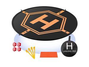 Drone Landing Pad 4 Led Lights Included 32" Portable Fast-Fold Rc Quadcopter Helipad For Dji Mavic Pro, Phantom 2 3 4 Pro, Inspire 2 1, Spark, Yuneec, 3Dr Solo, Gopro Karma, Parrot & More