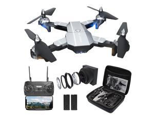 Drones With Camera For Adults Beginners,1080P Hd Camera Fpv Live Video Rc Drone,Foldable Rc Drones With Gravity Sensor,120° Wide Angle, Headless Mode, One Key Return, Includes 2 Batteries