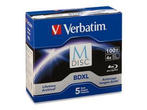 5-Pak Verbatim M-Disc 100GB 1000-Year Archival =TRIPLE LAYER= Blu-ray BD-R XL