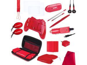 NEW Red 20 in 1 Essentials Starter Kit Case Stylus for the OLD Nintendo 3DS NEW Red 20 in 1 Essentials Starter Kit Case Stylus for the OLD Nintendo 3DS