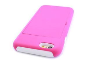 CoverON for Apple iPhone 6 Case - Hybrid Card Holder Cover Rose Pink / White