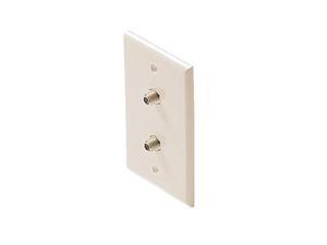 Steren 2 Socket Tv Faceplate Wall Plate F81 Coaxial Ivory White