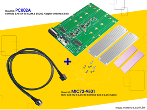 NeweggBusiness - PC802A - SlimSAS 8-Lane (SFF-8654 8i) to M.2 NVMe