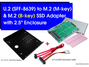 Innocard U.2 (SFF-8639) to M.2 NVMe SSD Adapter or SATA to M.2 SSD