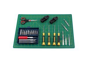 Deluxe Hobby Craft DIY Vinyl Cutting Kit with Self Healing Mat Clamps and Knives