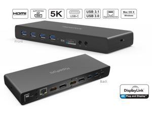 USB C Ultra 5K Universal Docking Station: Dual Display 2X HDMI + 2X DisplayPort, 6X USB 3.0, Gigabit Ethernet LAN, Audio + Mic for MacBook Pro & Window PC *Thunderbolt 3 Compatible (NO Power Delivery) USB C Ultra 5K Universal Docking Station: Dual Display 2X HDMI + 2X DisplayPort, 6X USB 3.0, Gigabit Ethernet LAN, Audio + Mic for MacBook Pro & Window PC *Thunderbolt 3 Compatible (NO Power Delivery)