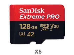 SanDisk Kit of 5 x Sandisk Extreme Pro 128GB mSDHC SDSQXCY-128G-GN6MA Card