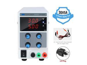 30V 5A DC Power Supply Variable, Adjustable Switching Regulated Power Supply Digital, with Alligator Leads US Power Cord for Spectrophotometer and lab Equipment Repair