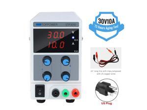 DC Power Supply Variable, Adjustable Switching Regulated Power Supply Digital, with Alligator Leads US Power Cord for Spectrophotometer and lab Equipment Repair (0-30V 0-10A)