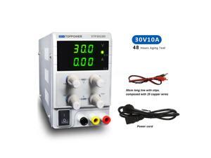 30V 10A DC Bench Power Supply Variable 3 Digital (Upgraded Version),Adjustable Switching Regulated Digital Alligator Leads with US Power Cord for lab Equipment Repair
