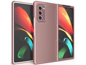 Rose Gold Pink Grid Case Slim Hard Shell Cover for Samsung Galaxy Z Fold 2 5G