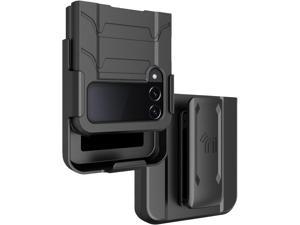 Rugged Phone Case and Belt Clip Holster for Samsung Galaxy Z Flip 4 5G  Black