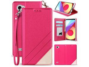 Pink Infolio Wallet Case Stand + Wrist Strap for LG Q6, Q6+, M700/M703