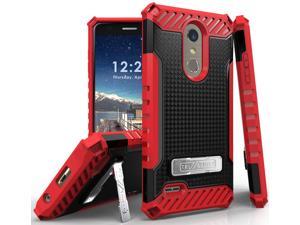 Red TriShield Case Stand Strap for LG K30 Phoenix Plus Premier Pro Harmony 2