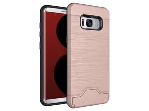 ROSE GOLD PINK CREDIT CARD SLOT KICKSTAND CASE FOR SAMSUNG GALAXY S8 PLUS S8