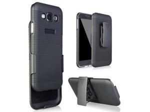 NEW BLACK HARD CASE COVER  BELT CLIP HOLSTER STAND FOR SAMSUNG GALAXY E5 PHONE