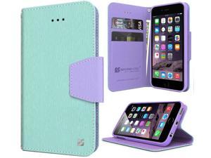 MINT PURPLE INFOLIO WALLET CREDIT CARD ID CASH CASE STAND FOR iPHONE 6 PLUS 55