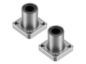 uxcell 8mm Linear Ball Bearings LM8UU Extra Long Round Flange Pack of 2 15mm OD 8mm Bore 45mm Length 