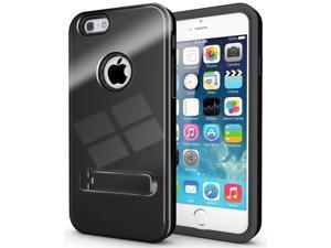 BLACK SLIM TOUGH SHIELD GLOSSY ARMOR HYBRID CASE COVER SKIN FOR iPHONE 6 47