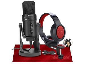 Samson G-Track Pro USB Microphone W/Audio Interface + Samson SR360 Over-Ear Dynamic Stereo Headphones, Xpix Headphone Hanger & Fibertique Microfiber Cleaning Cloth Samson G-Track Pro USB Microphone W/Audio Interface + Samson SR360 Over-Ear Dynamic Stereo Headphones, Xpix Headphone Hanger & Fibertique Microfiber Cleaning Cloth
