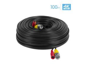 Amcrest 4K Security Camera Cable 100FT BNC Cable, Camera Wire CCTV, Pre-Made All-in-One Video and Power Cable for Security Camera, HDCVI, HDTVI Camera, Analog, DVR (SCABLE4K100B-PP) Amcrest 4K Security Camera Cable 100FT BNC Cable, Camera Wire CCTV, Pre-Made All-in-One Video and Power Cable for Security Camera, HDCVI, HDTVI Camera, Analog, DVR (SCABLE4K100B-PP)