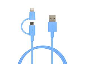 Team 2-in-1 Lightning And Micro USB Charging and Sync Cable Blue 100cm (WC02)