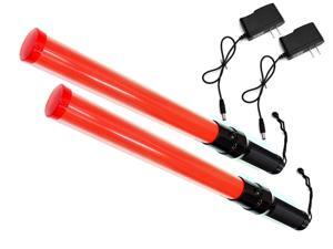 iMBAPrice (2-Pack) 21" Long Traffic Safety Rechargeable Flashing LED Light Control Wand Baton Flashlight with Blinking a