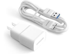 Samsung Charger EP-TA10JWE, 5.0V 2Amp Charger Adapter with Samsung Data Sync Cable ET-DQ11Y1WE for Galaxy S5/Note 3 - Non Retail Packaging - WHITE