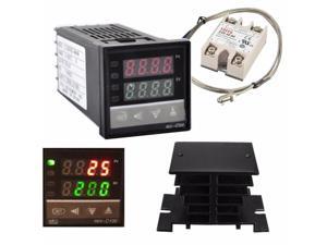 Digital 220V PID REX-C100 Temperature Controller + max.40A SSR + K Thermocouple, PID Controller Set + Heat Sink Digital 220V PID REX-C100 Temperature Controller + max.40A SSR + K Thermocouple, PID Controller Set + Heat Sink